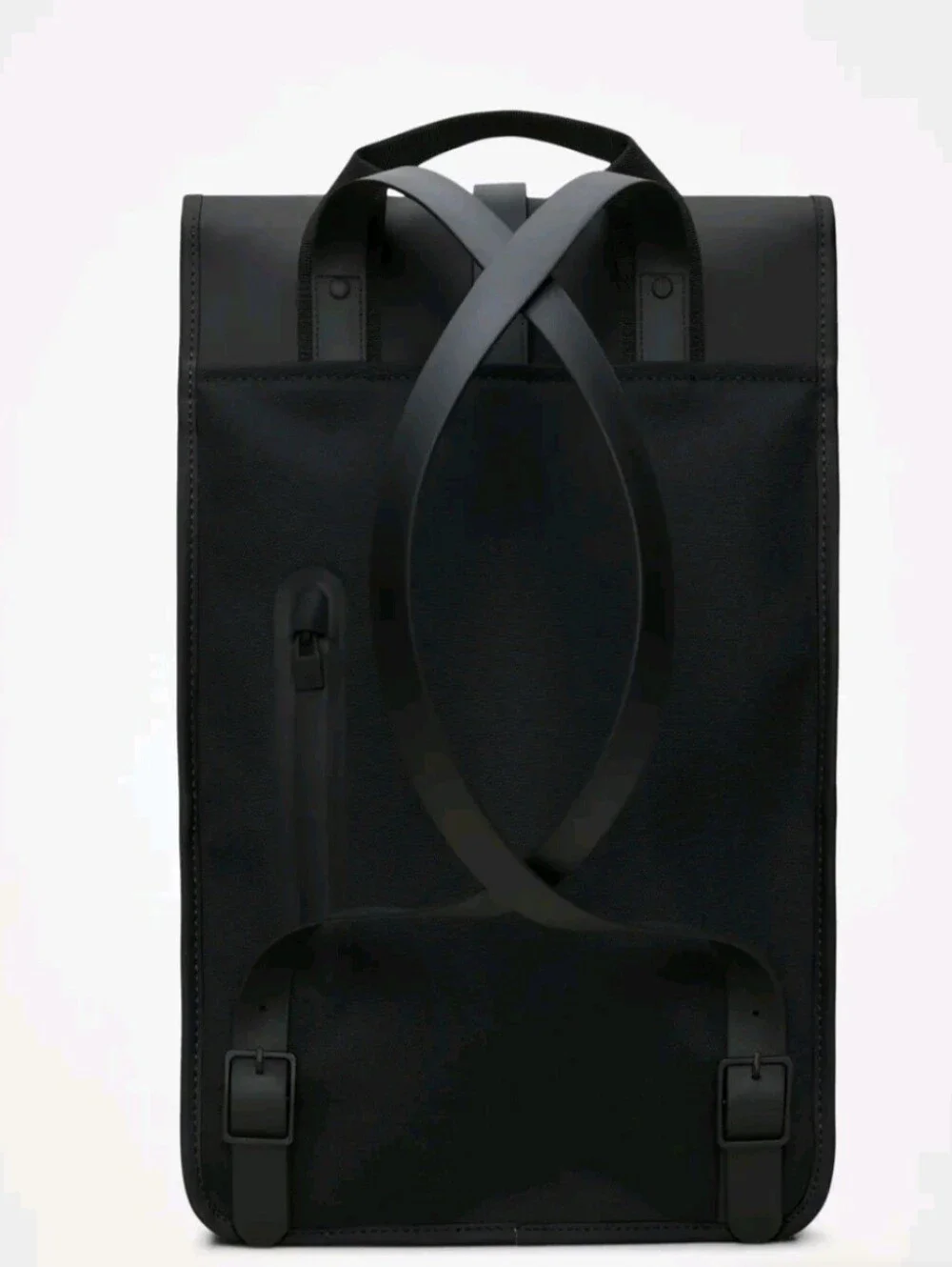 Rains Unisex Black Minimalist Backpack